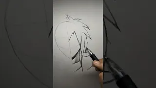 Drawing 2 character in 1 face madara ,? simple easy #shorts #viral #art #anime #naruto #madara p.1