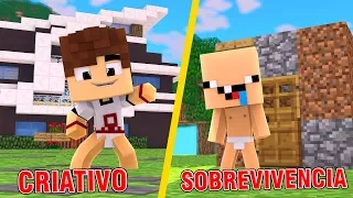 CASA NO CRIATIVO VS CASA NO SOBREVIVÊNCIA - MINECRAFT