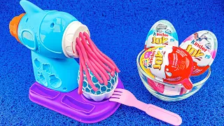 ASMR Satisfying Video l How To Make Magic Noodles Machine from PlayDoh Mesh Ball & Surprise Eggs