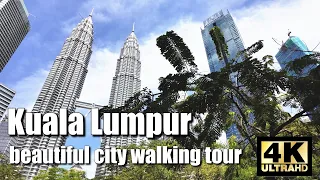 🇲🇾 Downtown Kuala Lumpur Malaysia Walking Tour Vlog [4K] Bukit Bintang, KLCC, Petaling Street