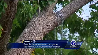 Neighbors disgusted with mock lynching Halloween decoration