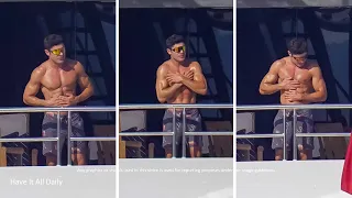 Zac Efron shows off ripped physique as he gets wet and wild on luxury yacht in St. Tropez