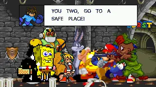 Mugen Request #79 SpongeBob, Felix, Mickey & Bugs Bunny vs Mario, Sonic, Megaman & Pac Man
