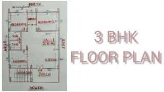 3 BHK floor plan