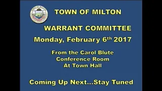 Warrant Committee - February 6th, 2017