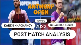 Karen Khachanov vs Sebastian Korda Antwerp Open 2022 | Khachanov Korda Post Match Analysis in Hindi