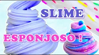 Como hacer SLIME ESPONJOSO y CRUNCHY SLIME (sin borax, almidon) - FLUFFY SLIME | Pasteles y Pinceles