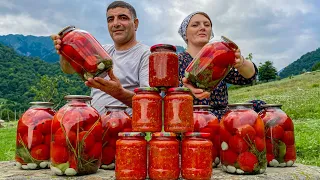 Winter is coming! We'll Eat Our Harvested and Preserved TOMATOES in the Cold Season