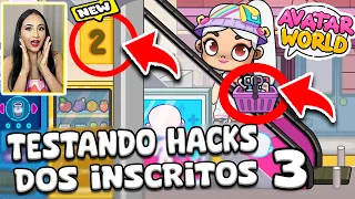 😱 TESTANDO SEGREDOS E HACKS SECRETOS DOS INSCRITOS NO PAZU AVATAR WORLD #3