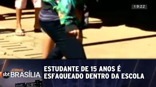 Estudante de 15 anos é esfaqueado dentro de escola | Jornal SBT Brasília 29/08/2018