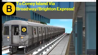 OpenBVE Throwback: B Train To Coney Island Via Broadway/Brighton Express (R68A)(1980s)