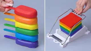 Oddly Satisfying Rainbow Chocolate Cake Decorating Compilation | So Easy Cake Tutorials