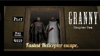☠️ granny chapter 2. fastest Helicopter escape.💀
