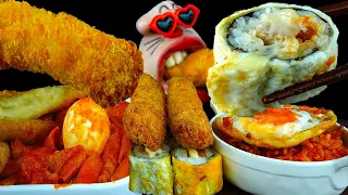 ASMR MUKBANG :) Spicy Tteokbokki & Kimchi Fried Rice & Gimbap Eating Show!