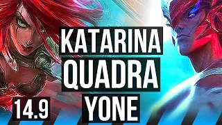 KATARINA vs YONE (MID) | Quadra, 71% winrate, 7 solo kills, Legendary, 16/2/1 | JP Diamond | 14.9