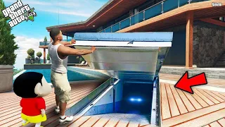 GTA 5 !! SHINCHAN & FRANKLIN ENTERED IN A SECRET UNDERGROUND BUNKER FRANKLIN'S HOUSE IN GTA 5 TAMIL