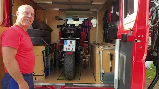 Motorrad Transport im Wohnmobil