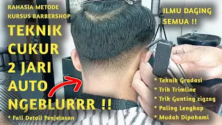 Teknik potong rambut 2 Jari  Auto Ngeblurr untuk Barber Pemula || Bedah Metode Kursus Barbershop