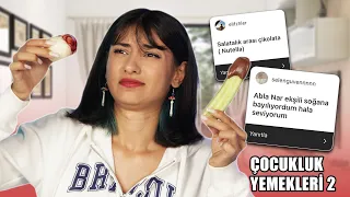 TAKİPÇİLERİMİN ÇOCUKKEN YEDİĞİ İLGİNÇ YEMEKLERİ DENEDİM 🤮