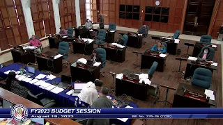 36th Guam Legislature FY2023 Budget Session - August 19, 2022 PM