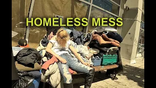 Homeless Mess in  Vancouver, Canada -   June 4, 2023