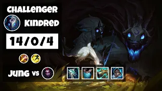 Kindred vs Elise KOREAN Challenger JUNGLE (14/0/4) - v11.11