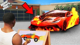 Franklin Uses Magical Painting To Make Biggest & Best Fire Supercar In Gta V ! GTA 5 new
