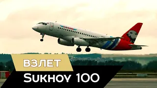 Sukhoi Superjet 100  взлет 4K