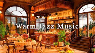 Relaxing Jazz Instrumental Music 🍂☕ Cozy Fall Coffee Shop Ambience ~ Warm Jazz Music for Work, Study
