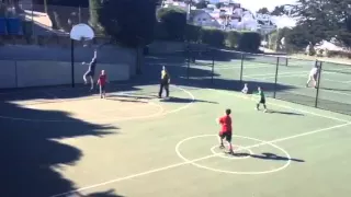 Danny makes a half- court shot