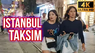 Istiklal Street Walking Tour | Nightlife In Istanbul City 29 September 2021|4k UHD 60fps