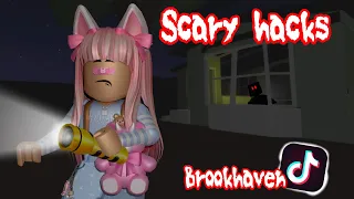 😨Probando scary hacks en Brookhaven 😱3am🕒/Roblox