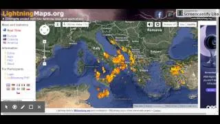August 11, 2015, at 1:08 PM BST: Lightning Strikes in S. E. Italy