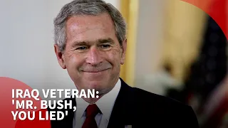 'You lied': Iraq war veteran shouts down George Bush