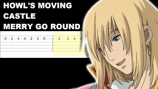 Merry Go Round - Howl's Moving Castle (Tik Tok) (Easy Guitar Tabs Tutorial)