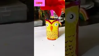 Owl planter from waste tin can.#diy#viral#shorts#ytshorts