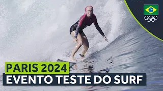 A preparação do Surf no Evento Teste para Paris 2024