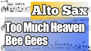 Too Much Heaven for Alto Sax Sheet Music Backing Track Chords I Bee Gees