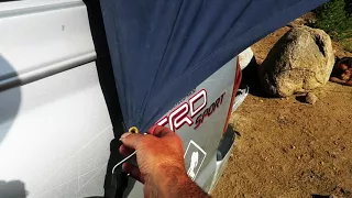 Truck Camping: New And Improved Tarp Setup For Rain - VERY SIMPLE!