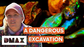 The Tunnel Rats' Dangerous Excavation Earns Them Thousands Of Dollars | Outback Opal Hunters