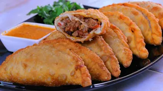 Empanadas de carne|masa de 3 ingredientes sin horno muy deliciosas!😋