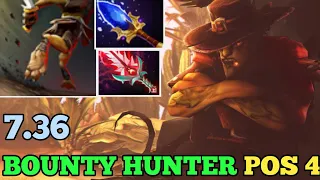 New UPDATE Dota 2 Bounty Hunter 7.36 Pos 4 with aghanim and Bloodthorn