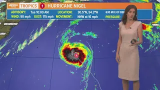 Tuesday noon tropical update: Nigel a hurricane, could develop more