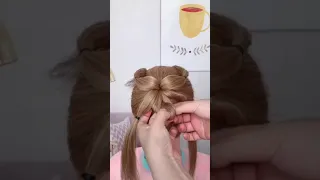 Hairstyles star bun hairstyle For sport gym dance and summer