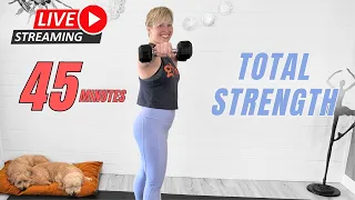 Total Strength - Full Body Workout with Dumbbells - Circuits & EMOM!