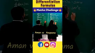 Differentiation Formulas | Differentiation Class 12 | Math Challenge #fun #trending #shorts #class12