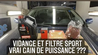 FILTRE À AIR SPORT : TEST SUR BANC DE PUISSANCE