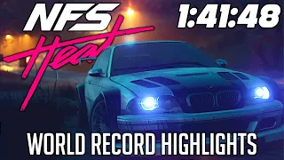 NFS Heat 1:41:48 (w/DLC) World Record Speedrun Highlights | First WR of the decade!