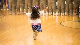 Little Girl Hugs Dad Before Military Ceremony Ends - Newsy