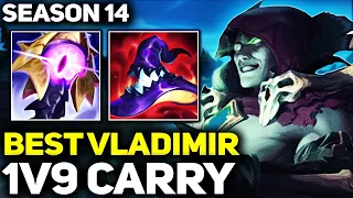 RANK 1 BEST VLADIMIR IN THE WORLD 1V9 CARRY GAMEPLAY! | Season 14 League of Legends